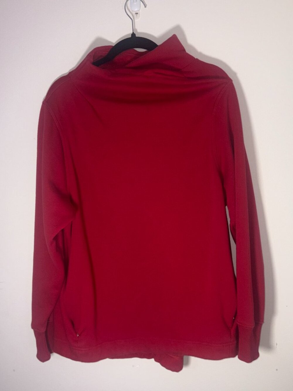 Athleta Cozy Karma Twist Neck Sweatshirt Cozy Candy Red Fleece Warm size XL